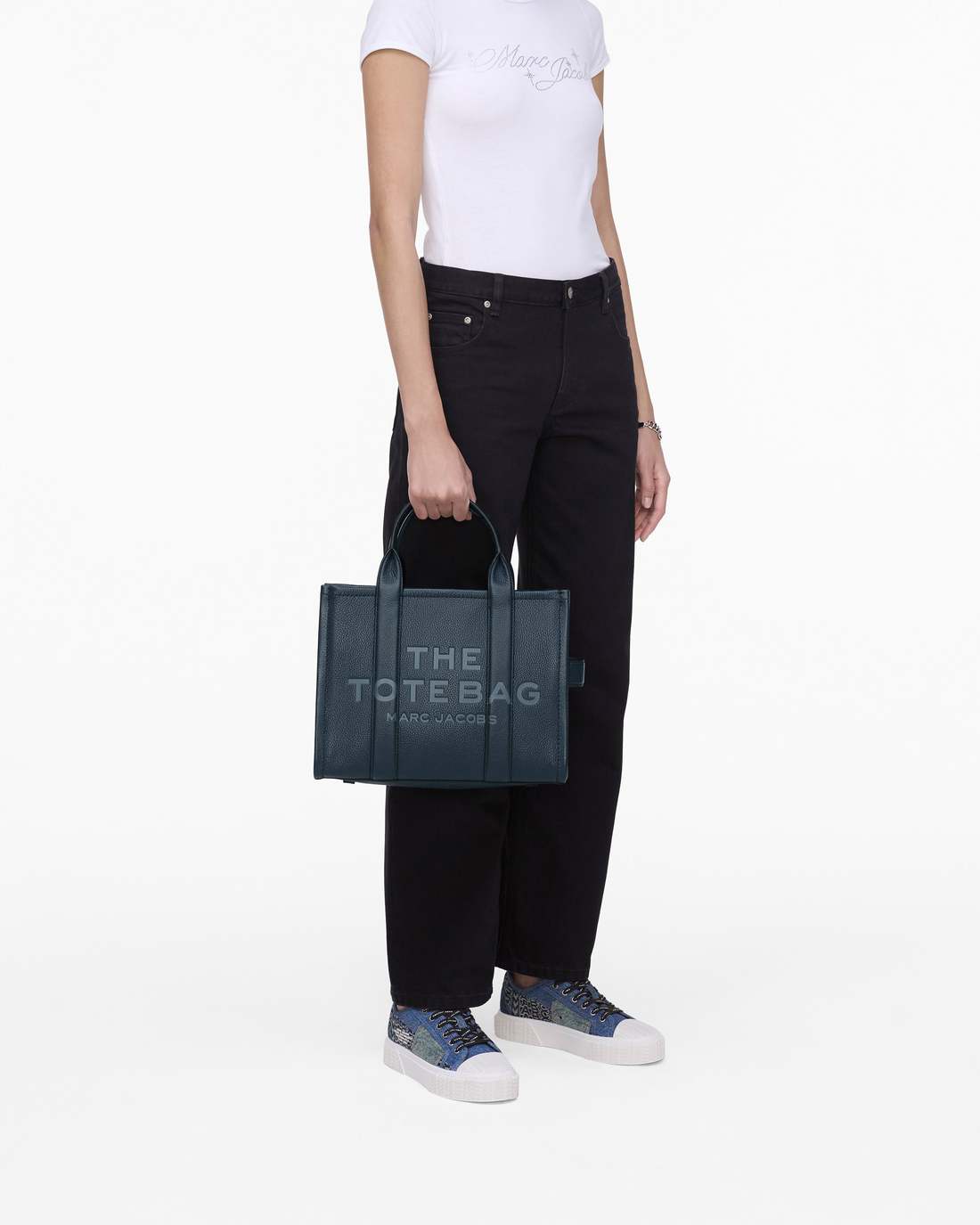 Marc Jacobs Signature | The Leather Medium Tote Bag Blue Sea