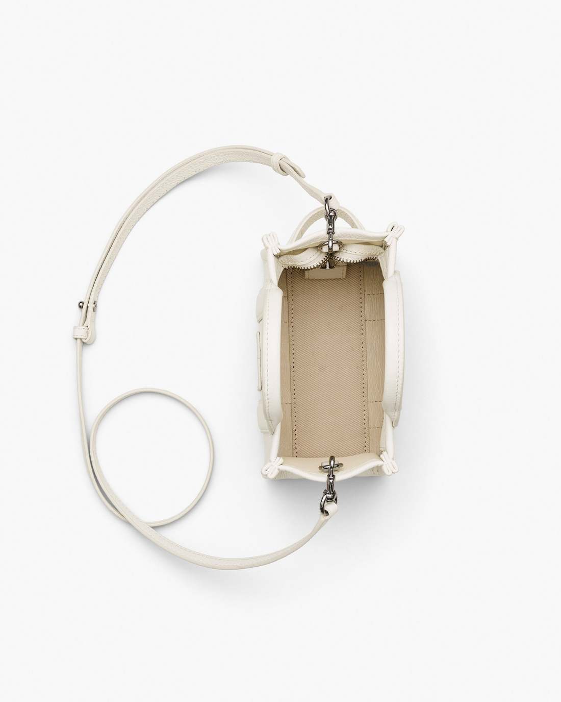 Marc Jacobs Best Seller | The Leather Crossbody Tote Bag Cotton/Silver