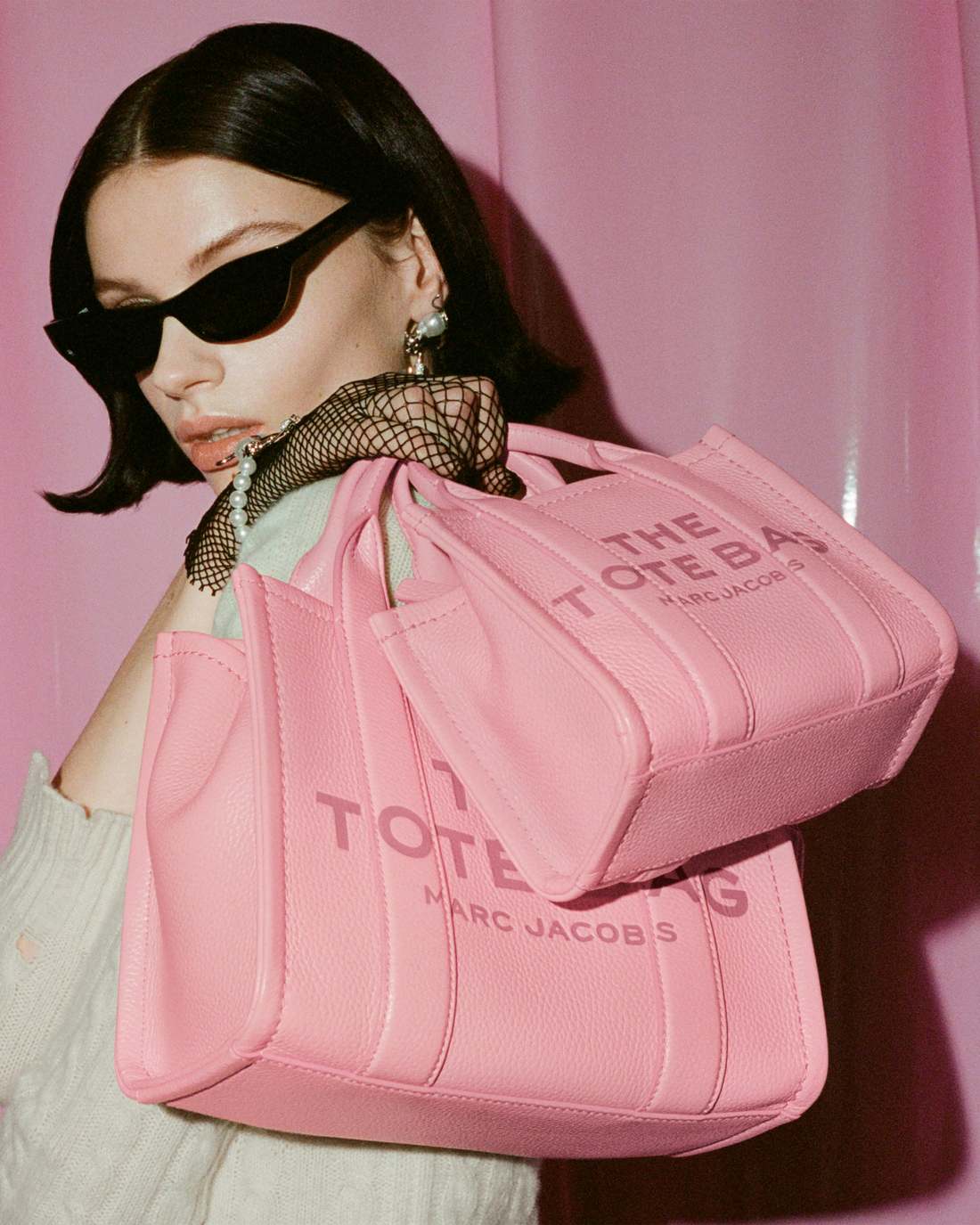 Marc Jacobs Smart Buy | The Leather Crossbody Tote Bag Ribbon Pink