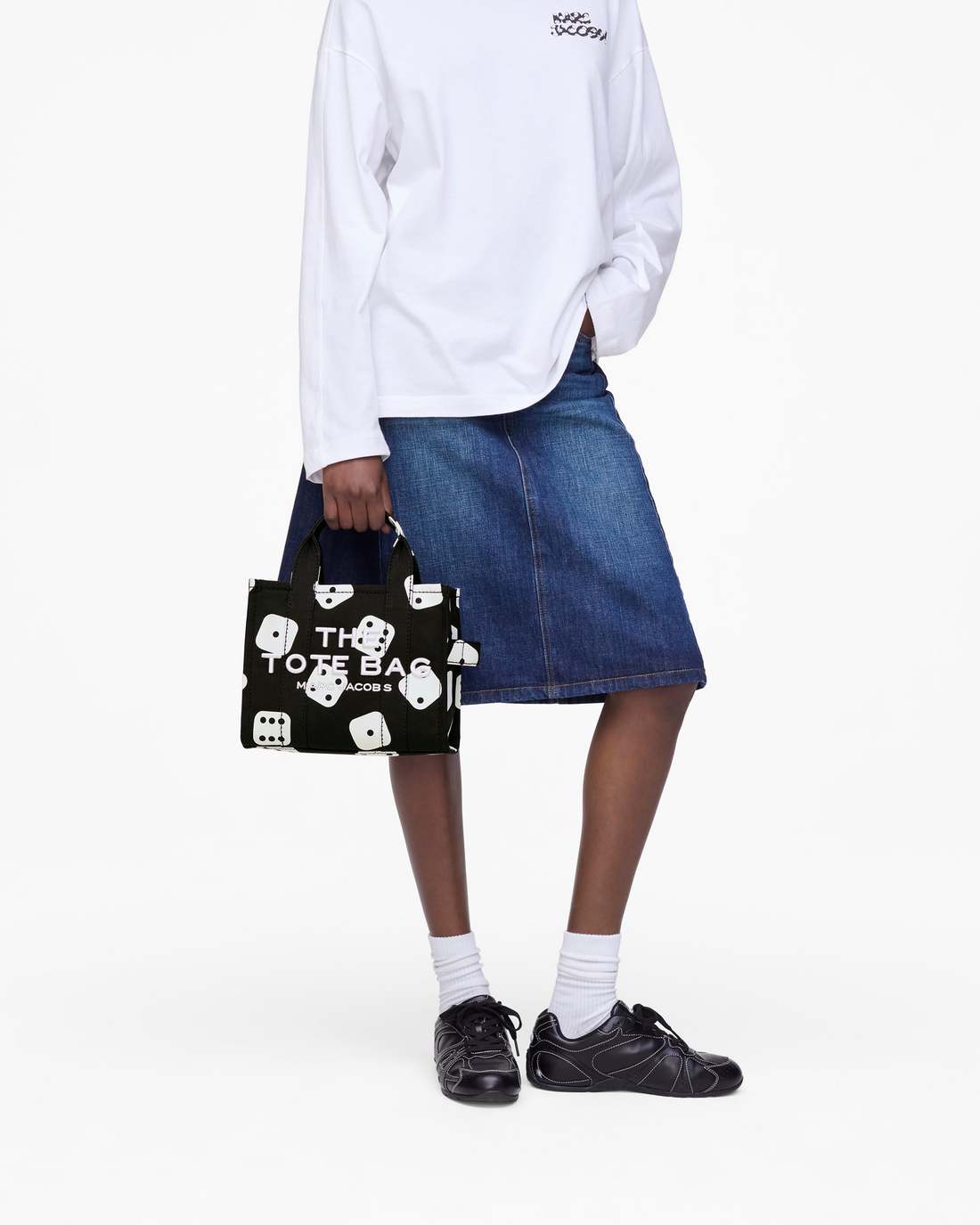 Marc Jacobs Exclusive | Derrick Adams X Marc Jacobs Canvas Small Tote Bag Black/White