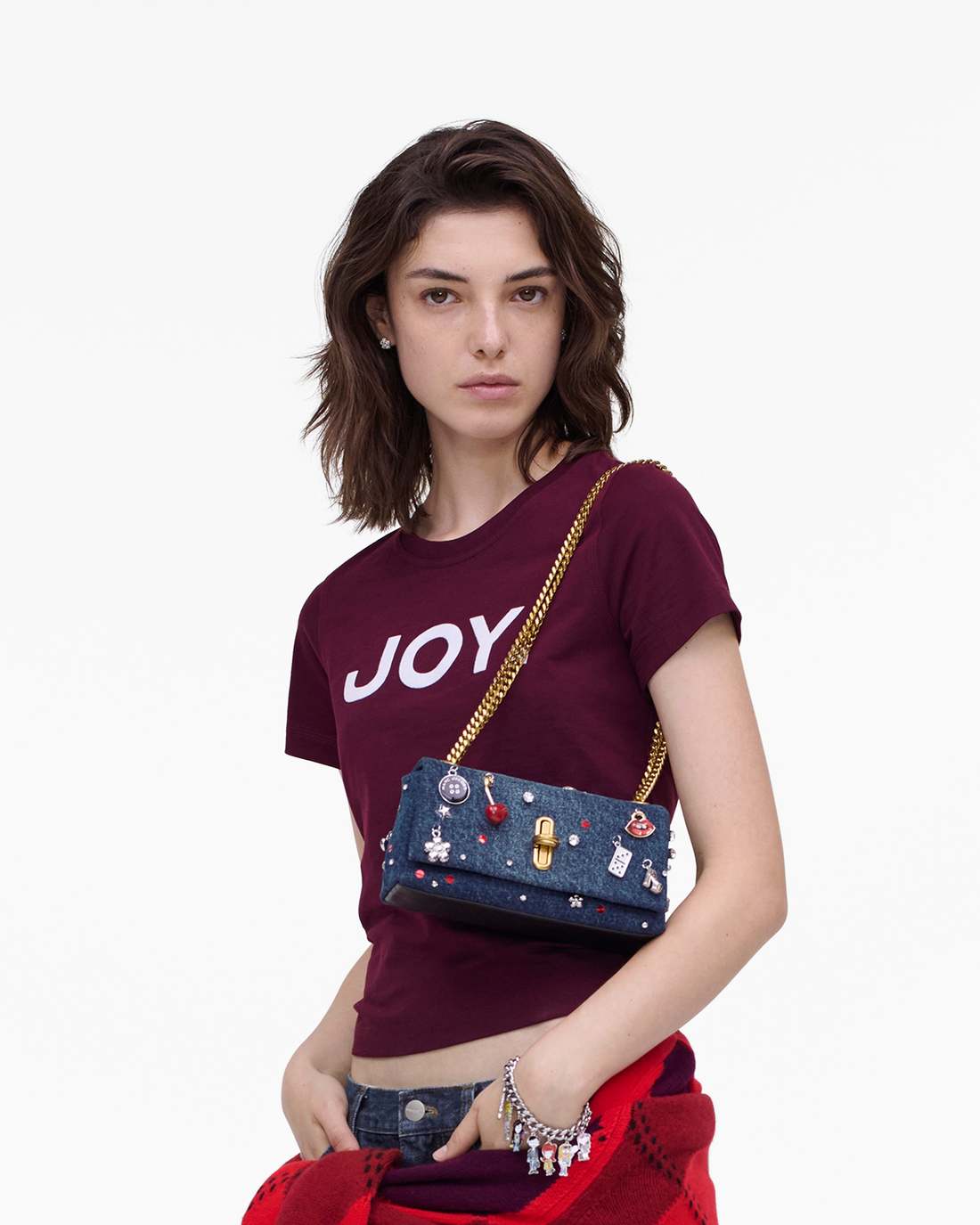 Marc Jacobs Classic | The Trinket Charm Denim Dual Chain Mini Bag Medium Wash Multi