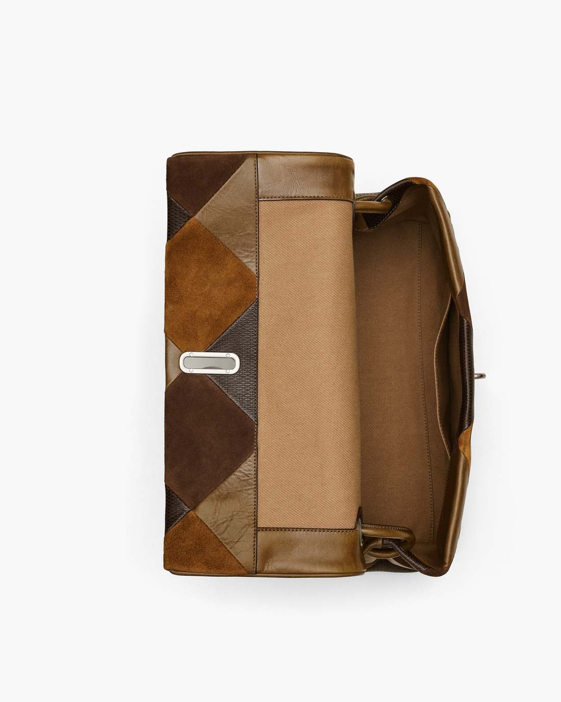 Marc Jacobs Popular | The Suede Patchwork Large Dual Bag Brown Multi