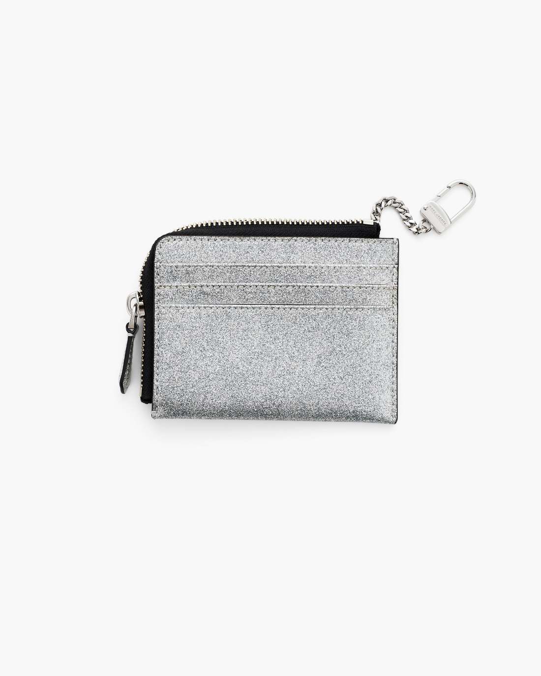 Marc Jacobs Discount | The Coated Glitter Everyday Top Zip Wallet Silver