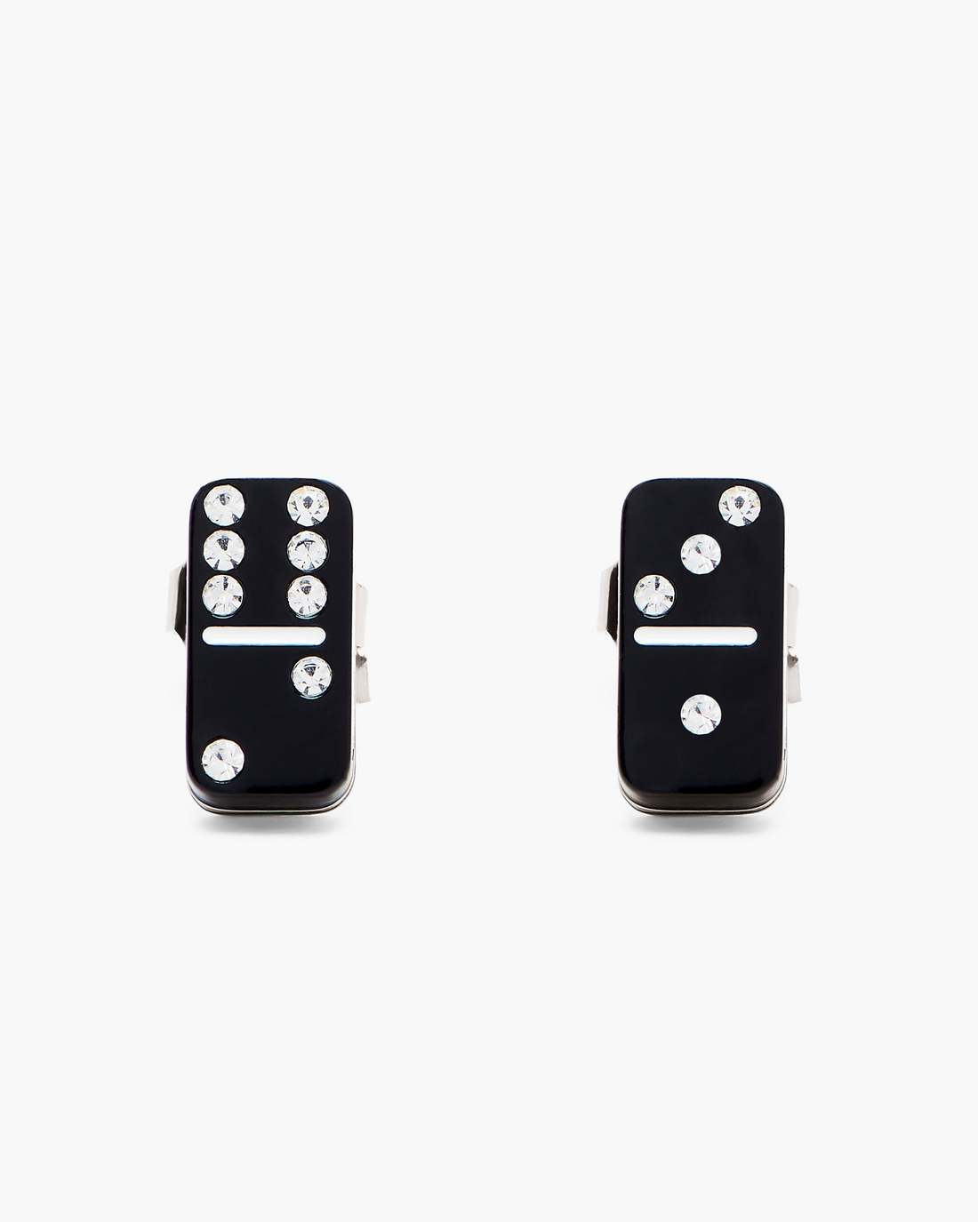 Marc Jacobs Trusted | The Domino Stud Earrings Silver/Black