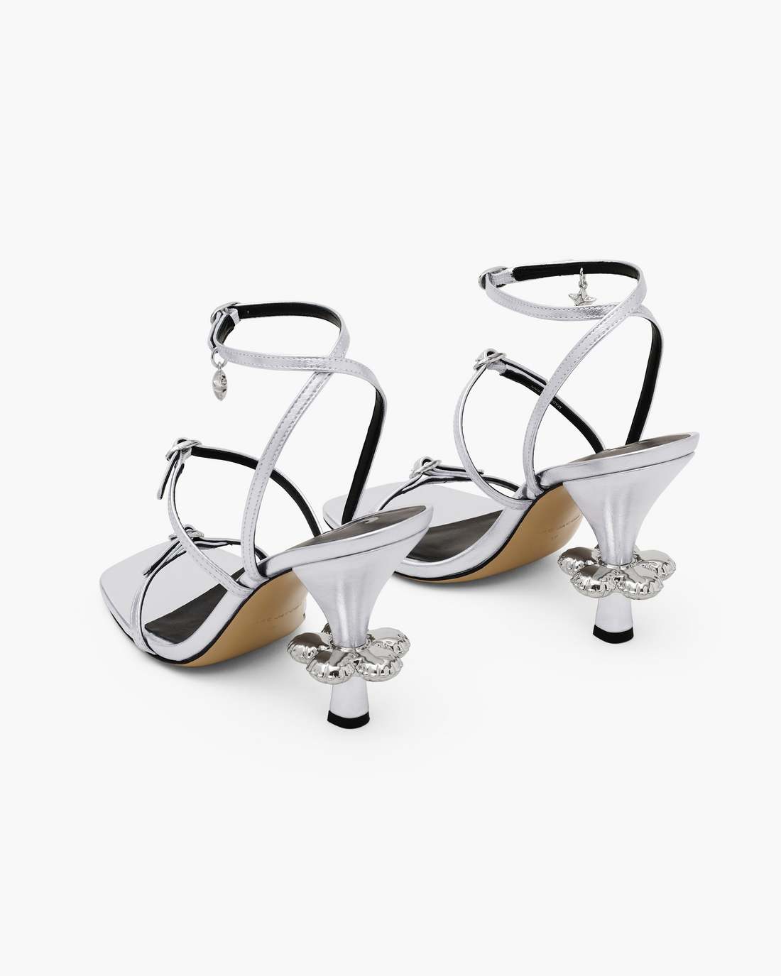 Marc Jacobs Sale | The Metallic Leather Daisy Heel Silver