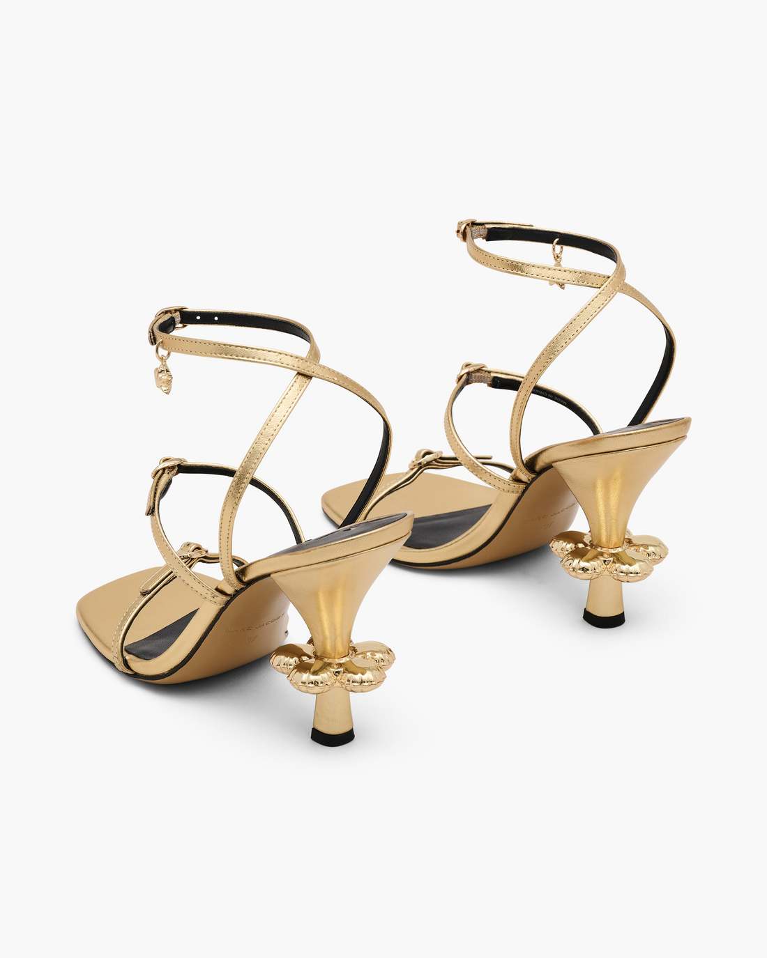 Marc Jacobs Latest | The Metallic Leather Daisy Heel Gold