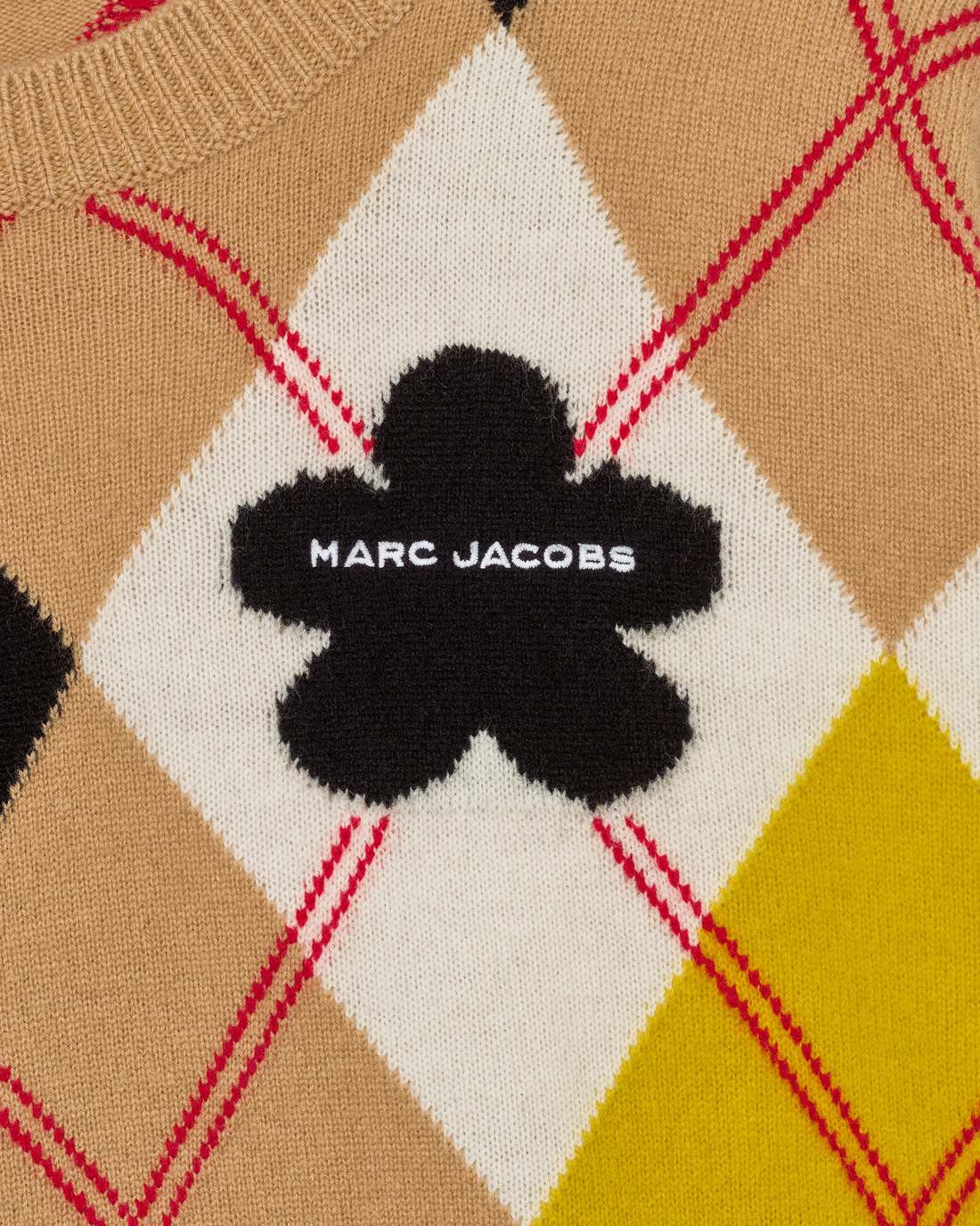 Marc Jacobs Sale | Preppy Daisy Argyle Crewneck Joy Yellow Multi