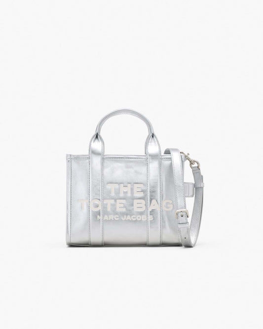 Marc Jacobs Best Price | The Metallic Leather Small Tote Bag Metallic Silver