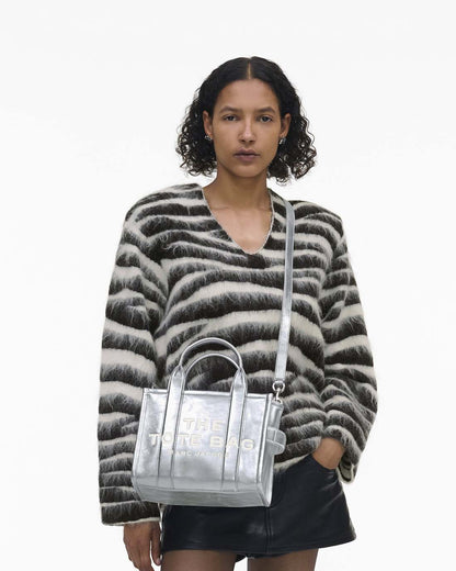 Marc Jacobs Best Price | The Metallic Leather Small Tote Bag Metallic Silver