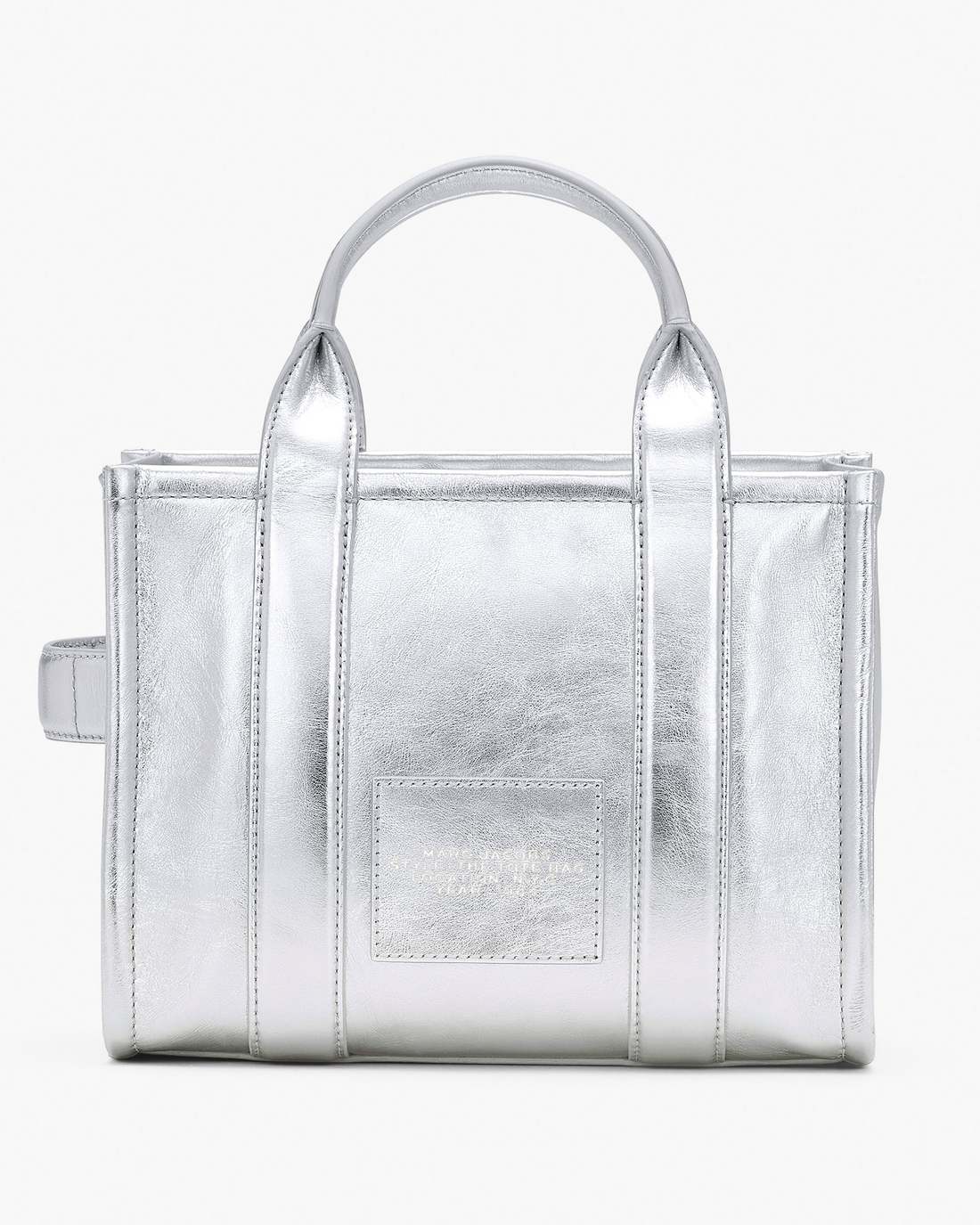 Marc Jacobs Best Price | The Metallic Leather Small Tote Bag Metallic Silver