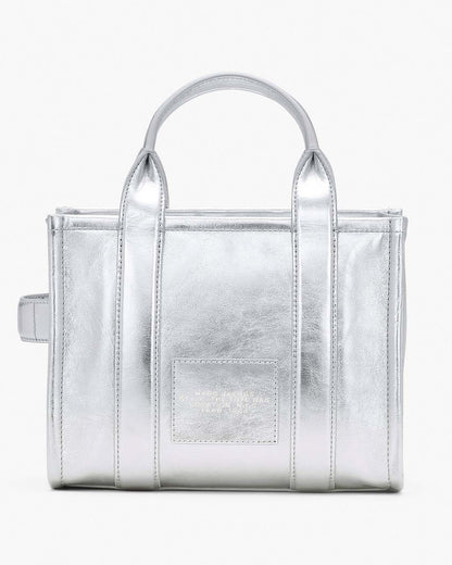 Marc Jacobs Best Price | The Metallic Leather Small Tote Bag Metallic Silver