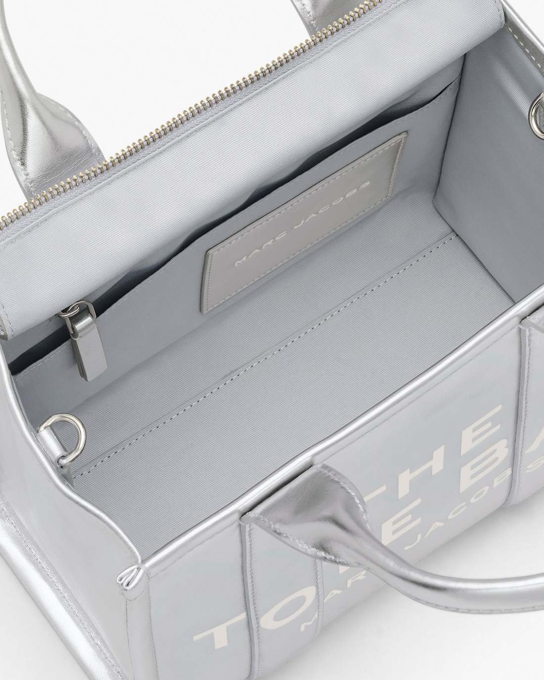 Marc Jacobs Best Price | The Metallic Leather Small Tote Bag Metallic Silver