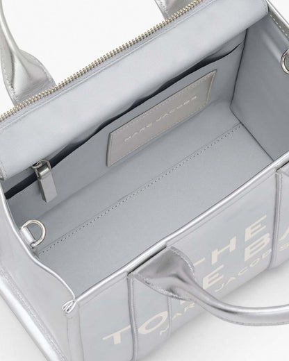 Marc Jacobs Best Price | The Metallic Leather Small Tote Bag Metallic Silver