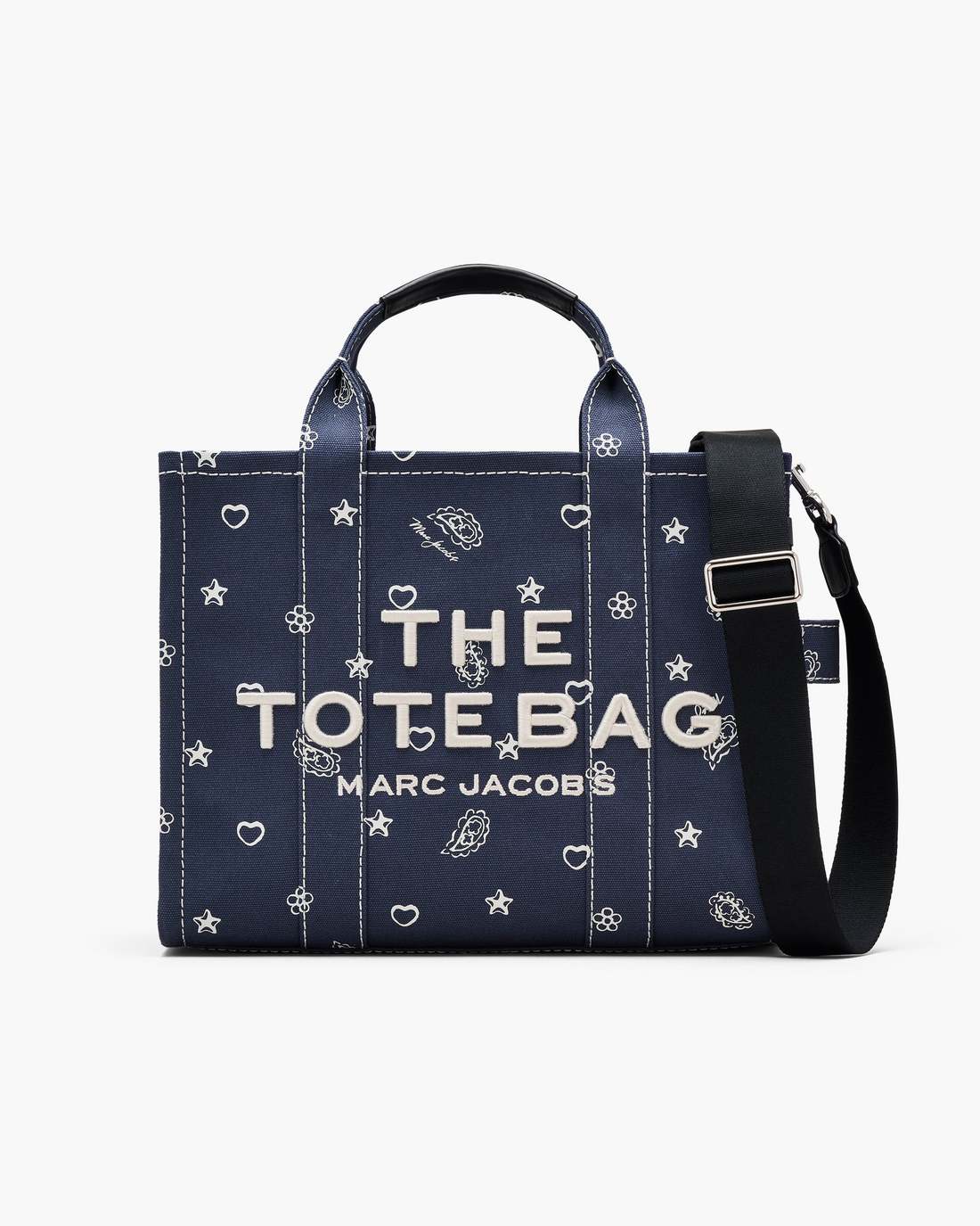 Marc Jacobs Discount | The Bandana Canvas Medium Tote Bag Navy Multi
