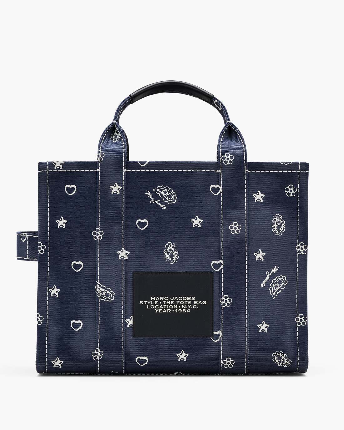 Marc Jacobs Discount | The Bandana Canvas Medium Tote Bag Navy Multi