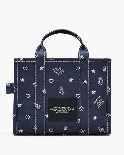 Marc Jacobs Discount | The Bandana Canvas Medium Tote Bag Navy Multi