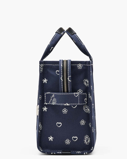 Marc Jacobs Discount | The Bandana Canvas Medium Tote Bag Navy Multi