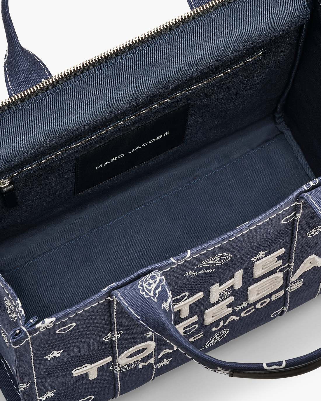 Marc Jacobs Discount | The Bandana Canvas Medium Tote Bag Navy Multi
