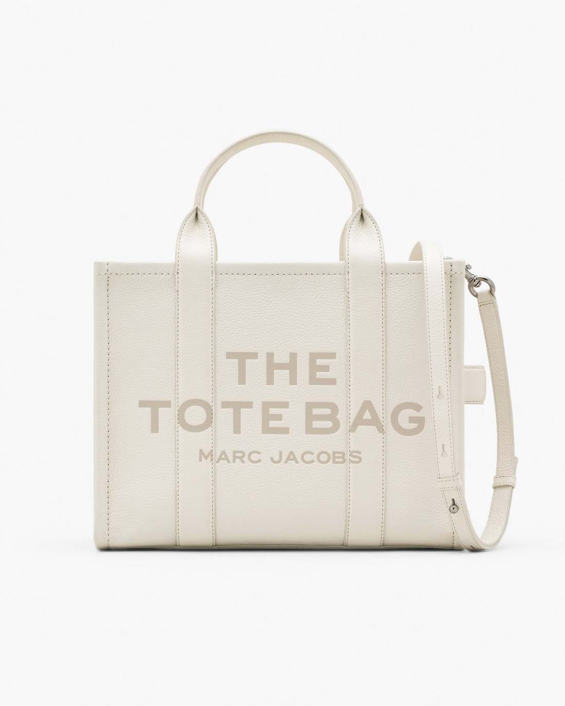 Marc Jacobs Quality | The Leather Medium Tote Bag Cotton/Silver
