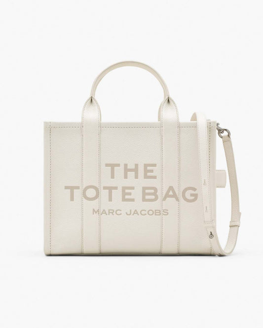 Marc Jacobs Quality | The Leather Medium Tote Bag Cotton/Silver