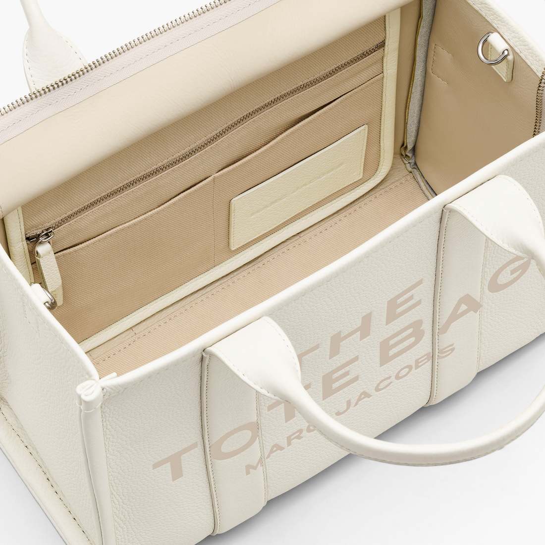 Marc Jacobs Quality | The Leather Medium Tote Bag Cotton/Silver