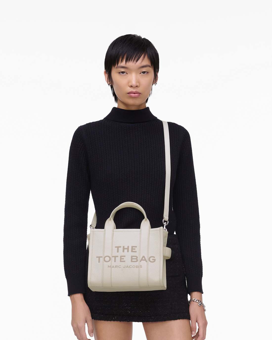 Marc Jacobs Classic | The Leather Small Tote Bag Cotton/Silver
