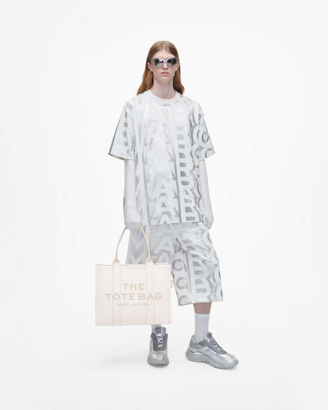 Marc Jacobs Top Pick | The Leather Large Tote Bag Cotton/Silver