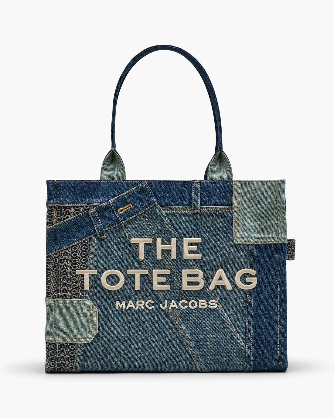 Marc Jacobs Signature | The Deconstructed Denim Large Tote Bag Indigo Multi