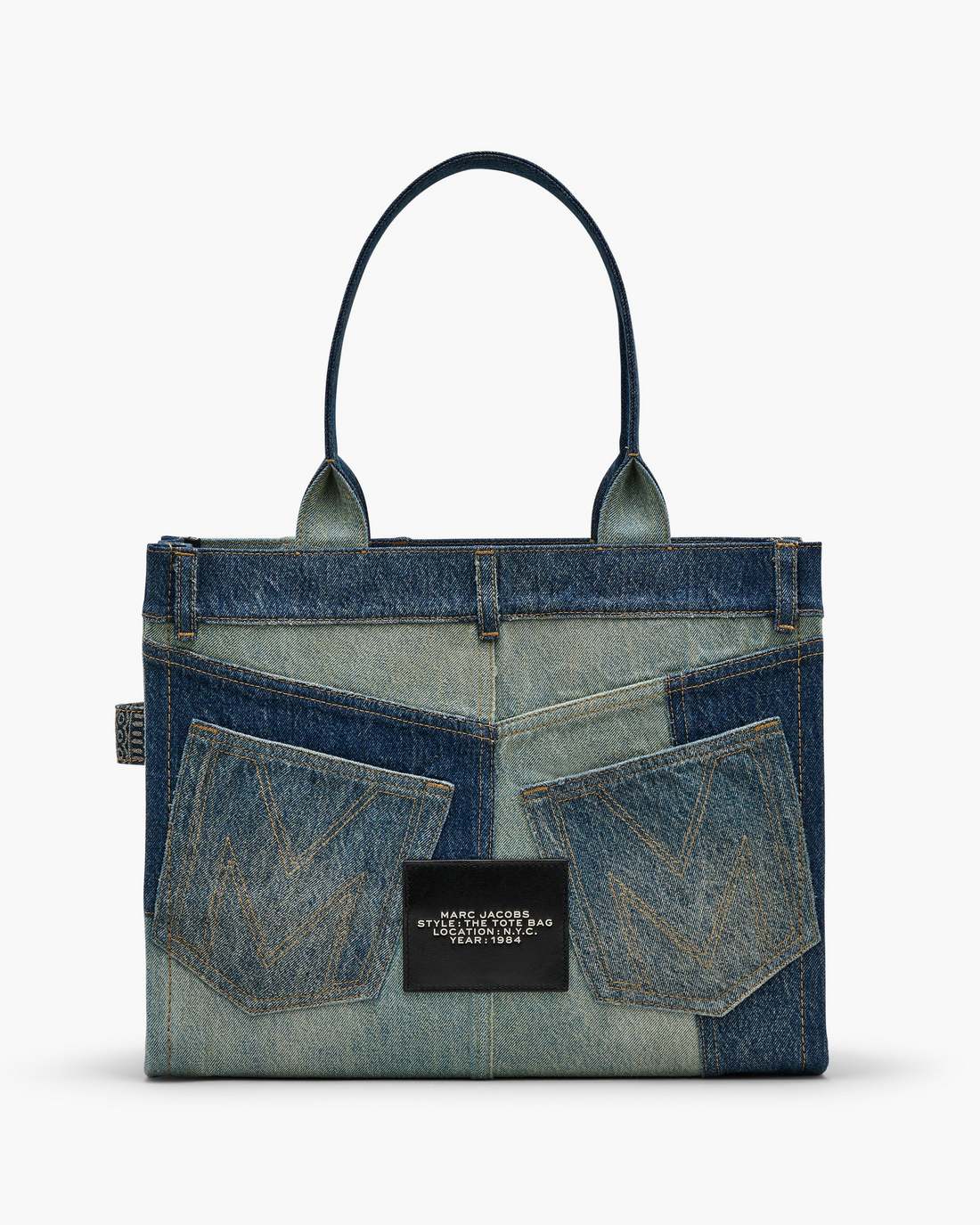 Marc Jacobs Signature | The Deconstructed Denim Large Tote Bag Indigo Multi