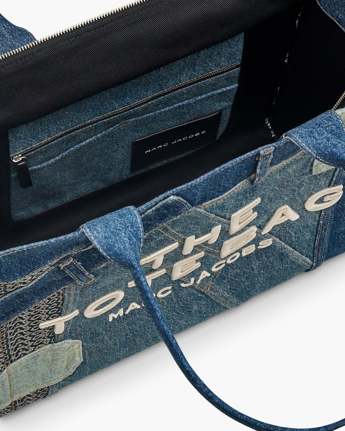 Marc Jacobs Signature | The Deconstructed Denim Large Tote Bag Indigo Multi