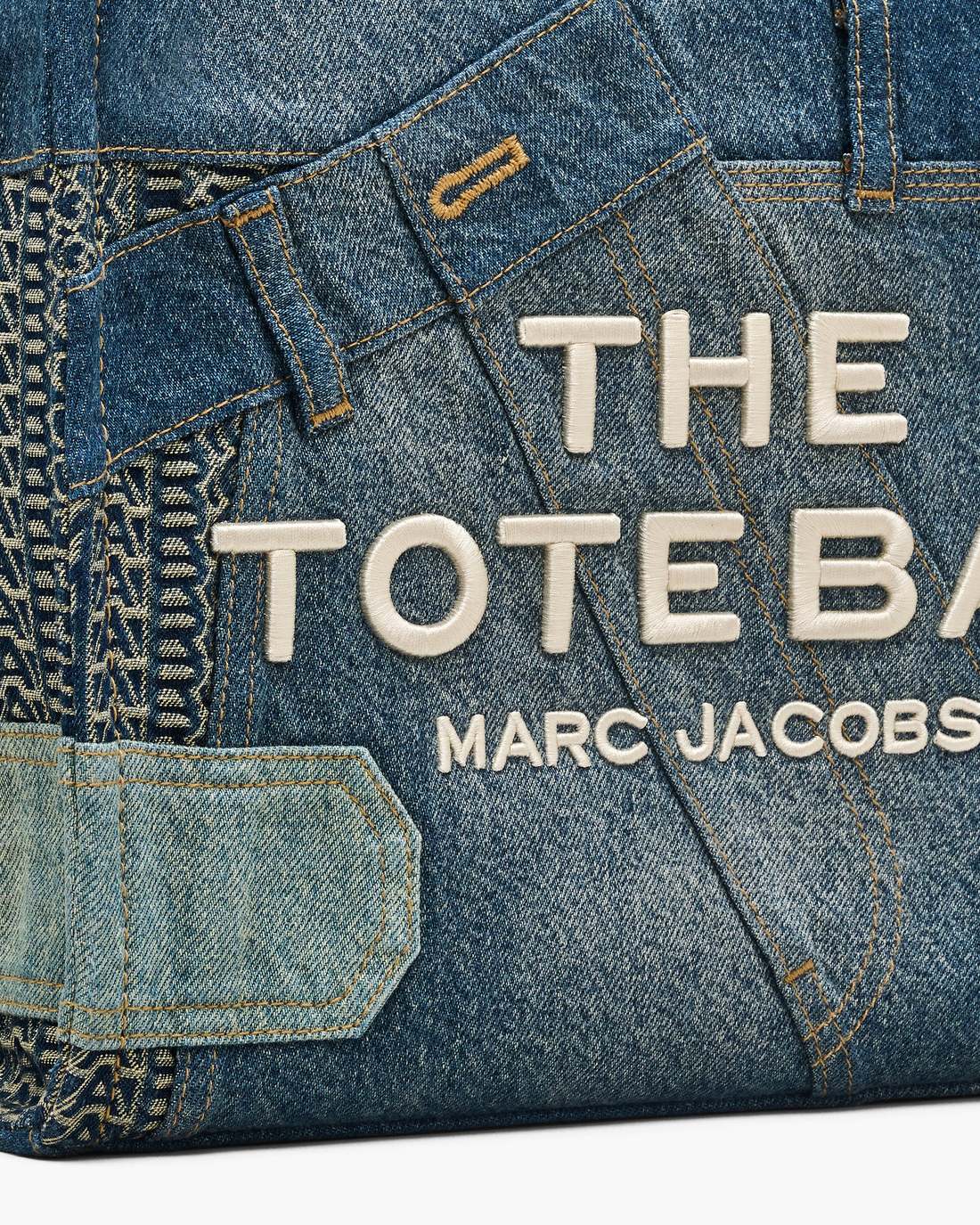 Marc Jacobs Sale | The Deconstructed Denim Medium Tote Bag Indigo Multi