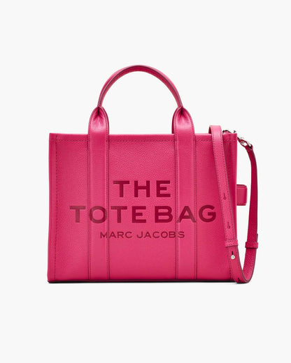 Marc Jacobs Latest | The Leather Medium Tote Bag Raspberry Pink