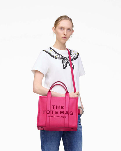 Marc Jacobs Latest | The Leather Medium Tote Bag Raspberry Pink