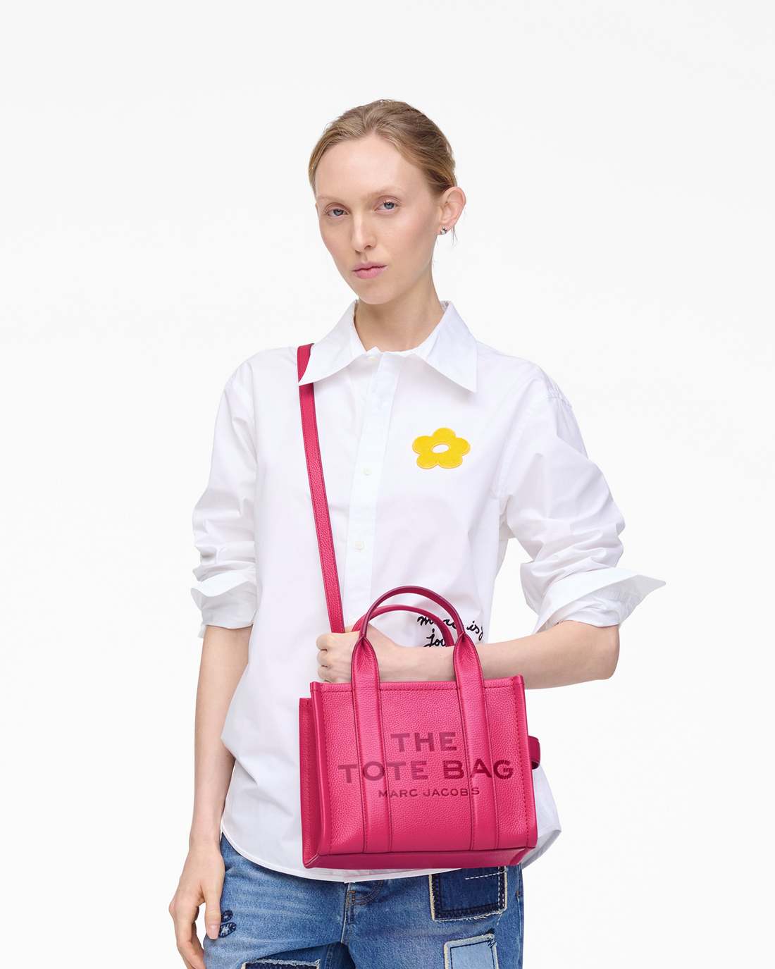 Marc Jacobs Latest | The Leather Small Tote Bag Raspberry Pink