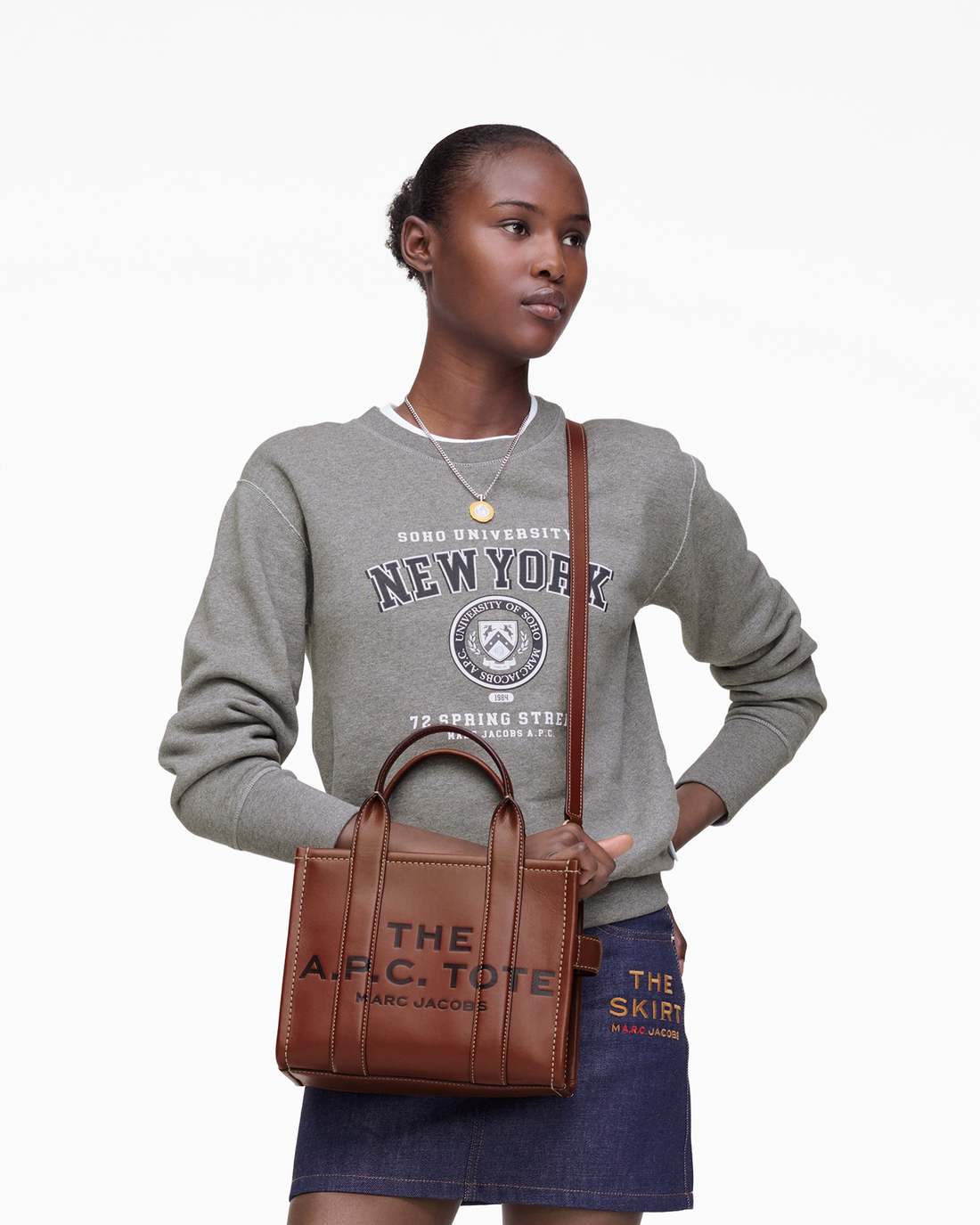 Marc Jacobs Best Seller | The A.P.C. X Marc Jacobs Leather Small Tote Bag Hazelnut