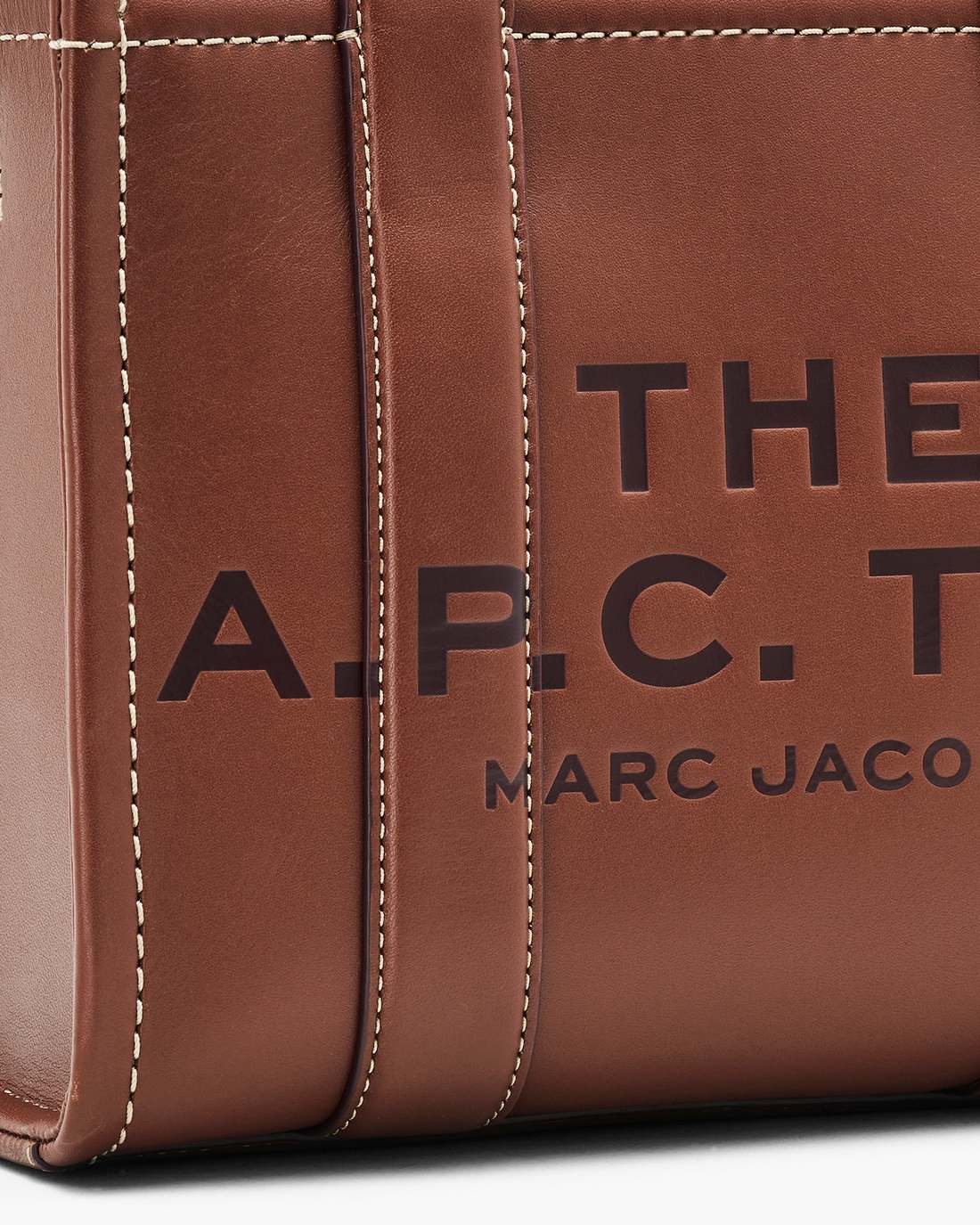 Marc Jacobs Best Seller | The A.P.C. X Marc Jacobs Leather Small Tote Bag Hazelnut