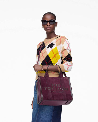 Marc Jacobs Discount | The Suede Medium Tote Bag Dark Plum