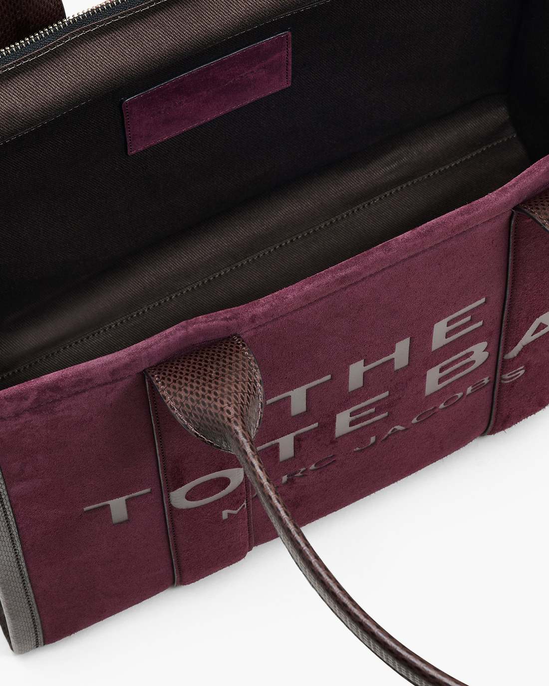 Marc Jacobs Popular | The Suede Large Tote Bag Dark Plum
