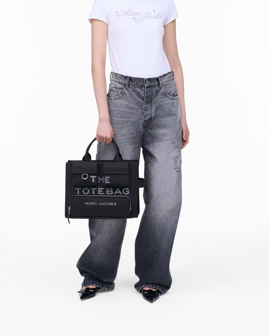 Marc Jacobs Popular | The Cargo Canvas Medium Tote Bag Black