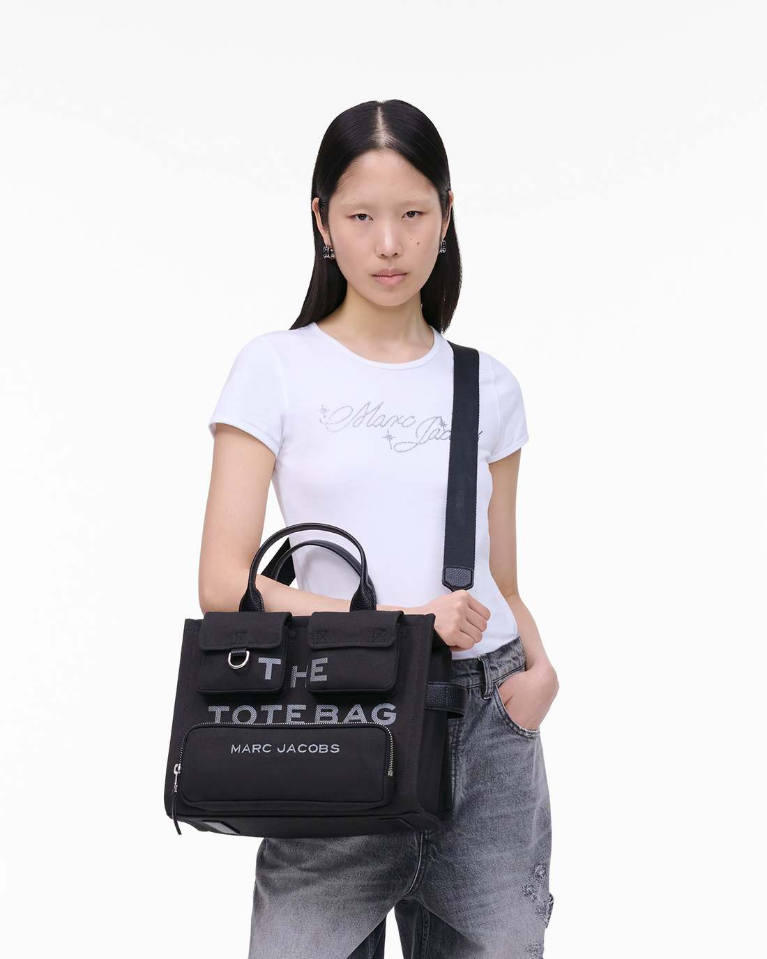 Marc Jacobs Popular | The Cargo Canvas Medium Tote Bag Black