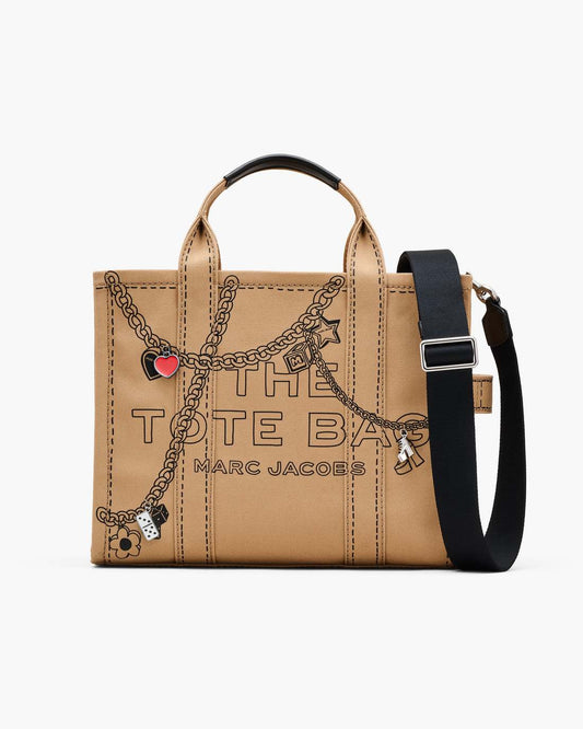 Marc Jacobs Special Offer | The Trompe L'Oeil Charm Canvas Medium Tote Bag Camel Multi