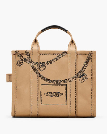 Marc Jacobs Special Offer | The Trompe L'Oeil Charm Canvas Medium Tote Bag Camel Multi