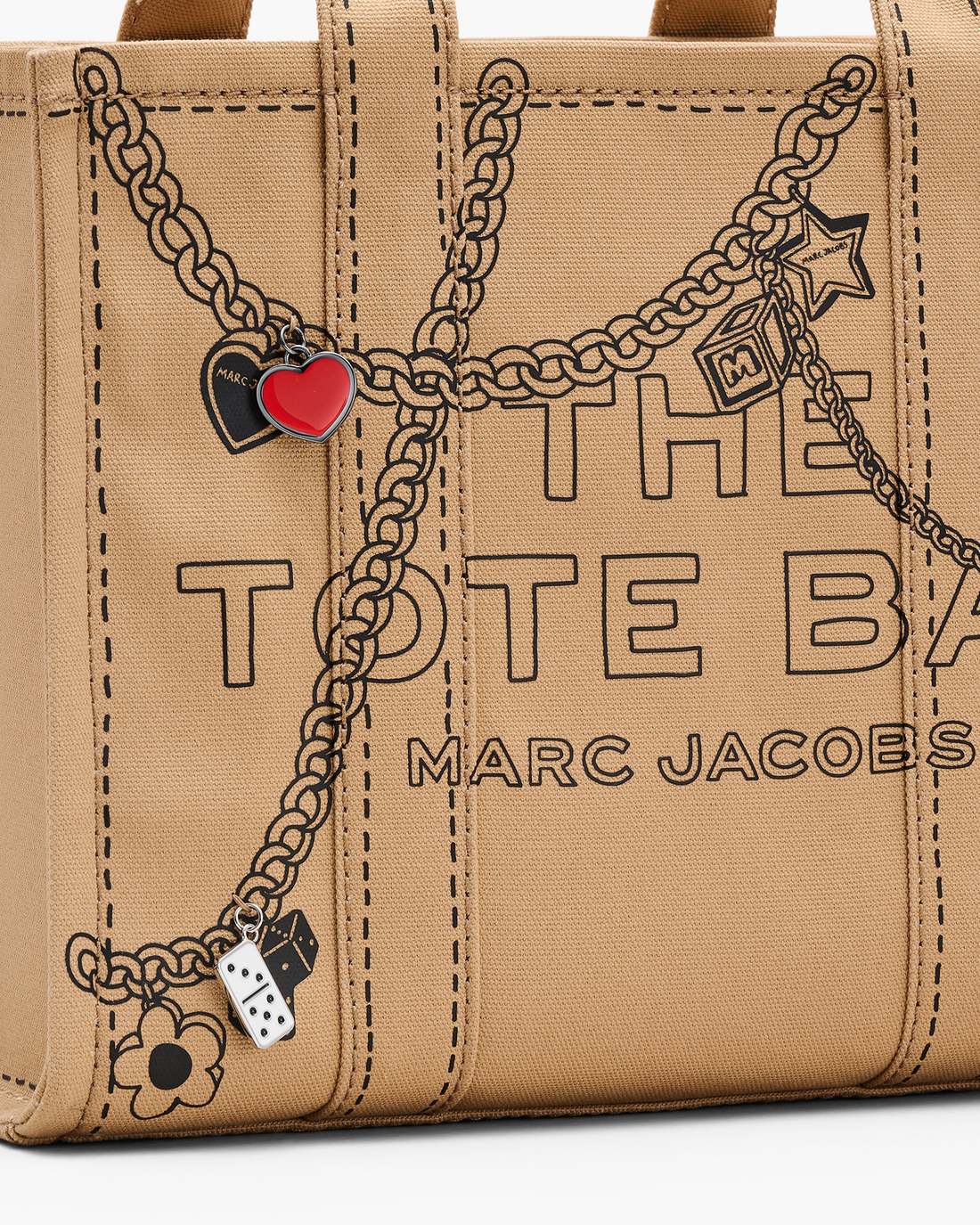 Marc Jacobs Special Offer | The Trompe L'Oeil Charm Canvas Medium Tote Bag Camel Multi
