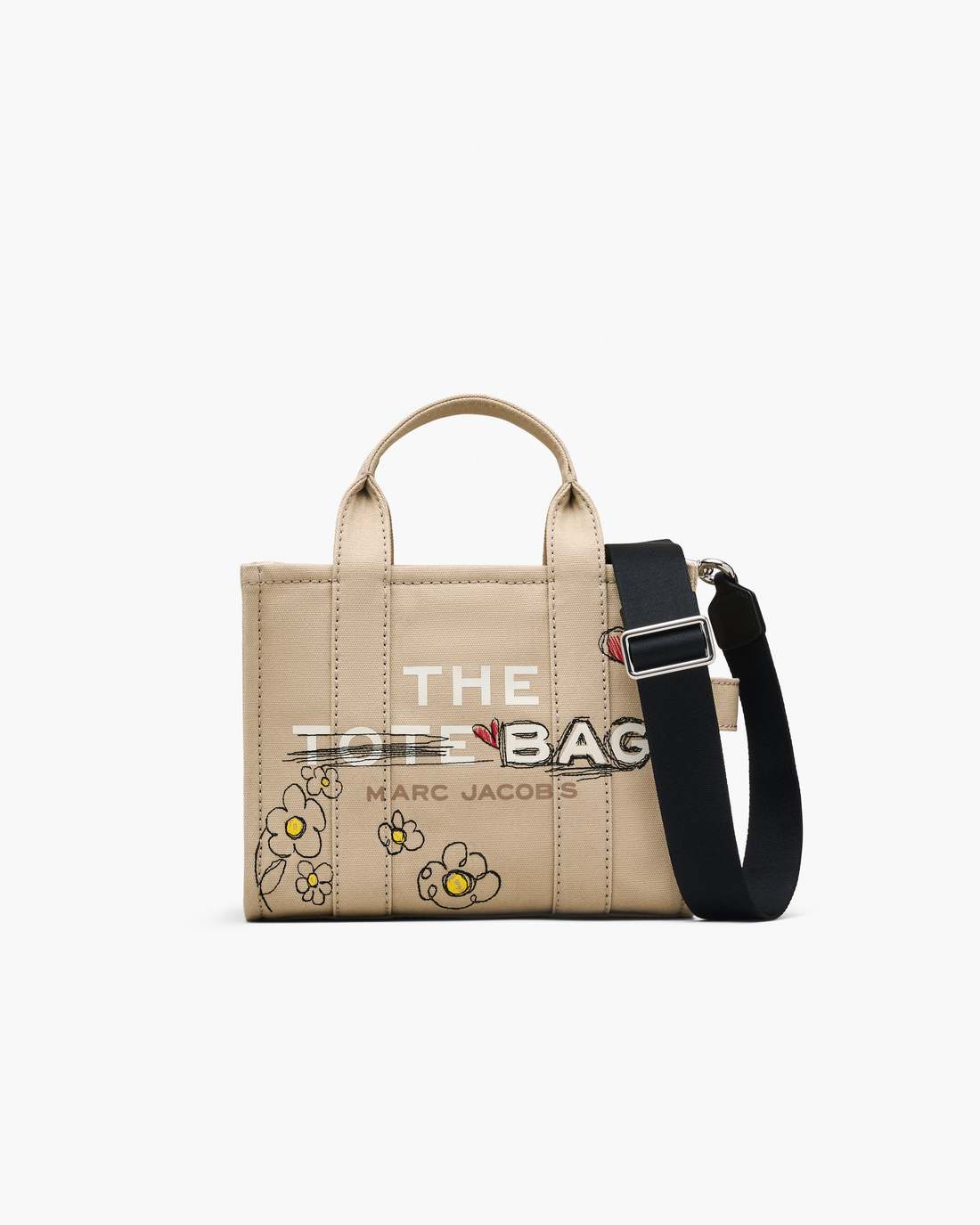 Marc Jacobs Premium | The Daisy Doodle Canvas Small Tote Bag Beige Multi