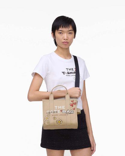 Marc Jacobs Premium | The Daisy Doodle Canvas Small Tote Bag Beige Multi