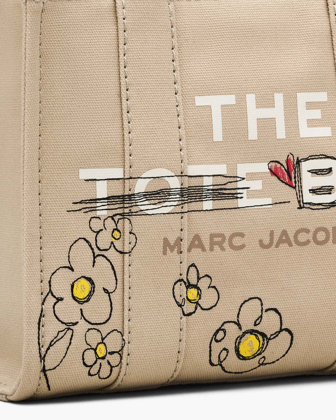 Marc Jacobs Premium | The Daisy Doodle Canvas Small Tote Bag Beige Multi