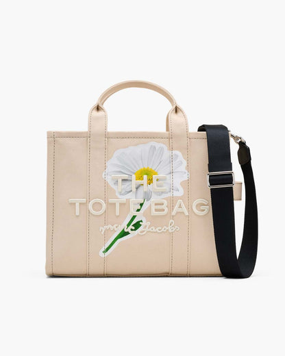 Marc Jacobs Great Value | The Daisy Script Canvas Medium Tote Bag Cloud White Multi