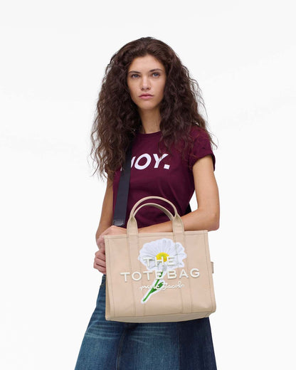 Marc Jacobs Great Value | The Daisy Script Canvas Medium Tote Bag Cloud White Multi