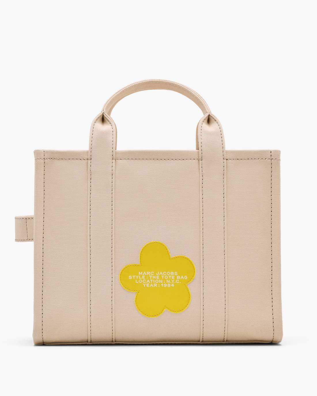 Marc Jacobs Great Value | The Daisy Script Canvas Medium Tote Bag Cloud White Multi