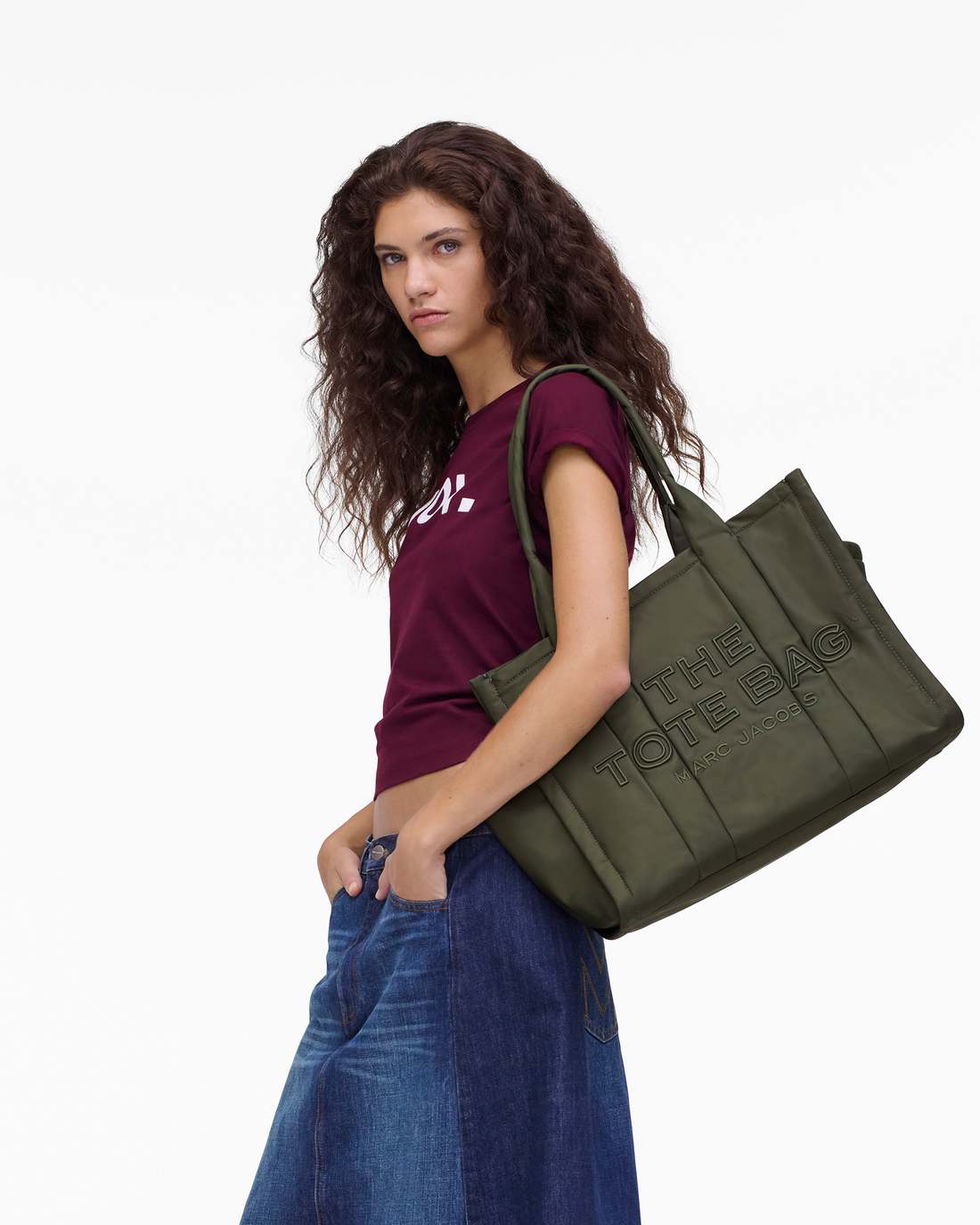 Marc Jacobs Premium | The Puffy Nylon Large Tote Bag Army Green